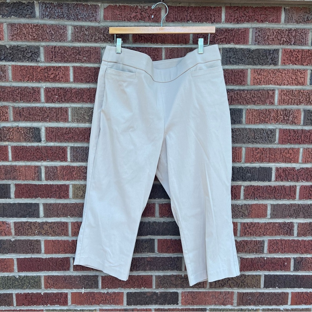 Coral Bay Tan Mid Rise Capri Dress Pants Trousers